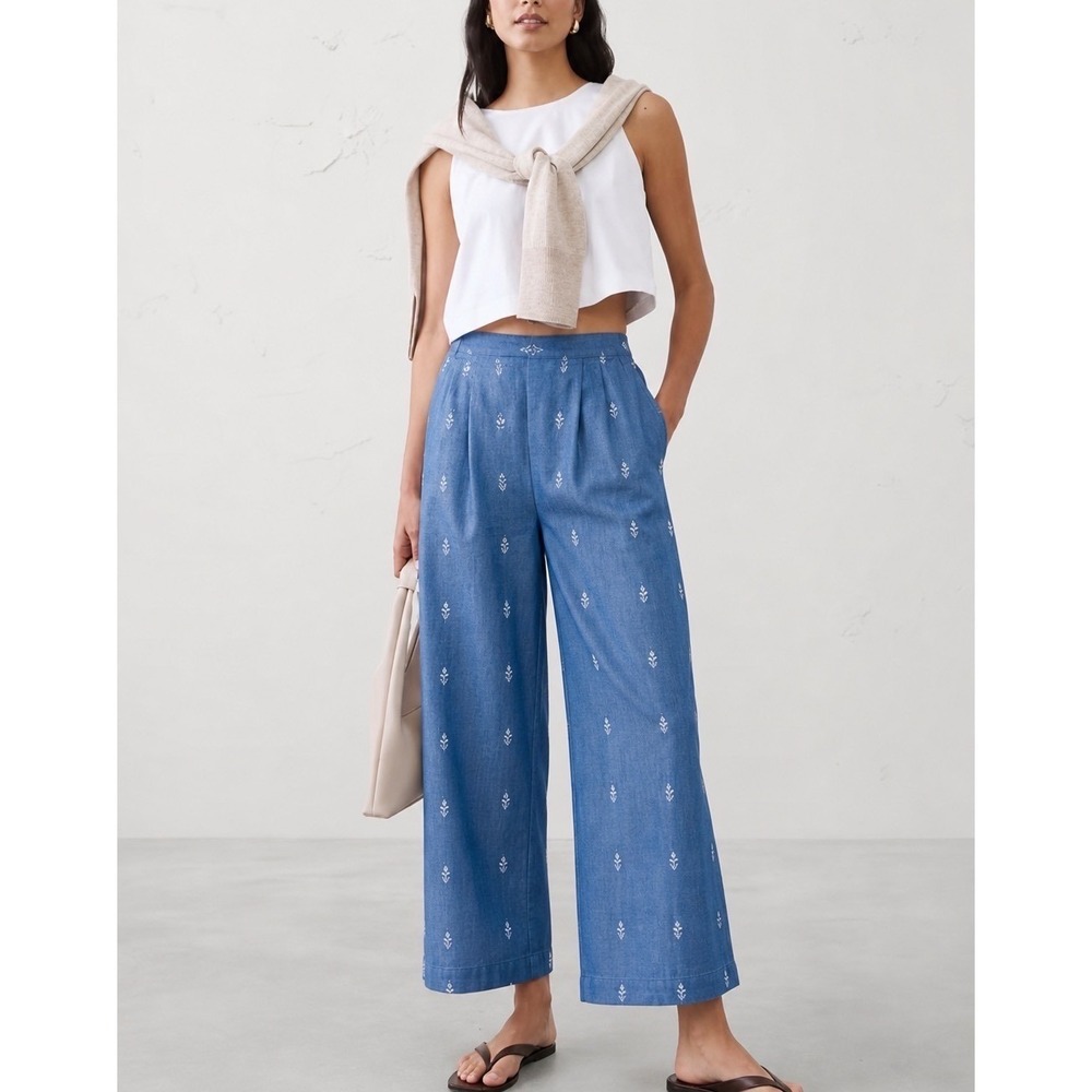 LOFT Blue Lyocell Printed Light Wash Jeans